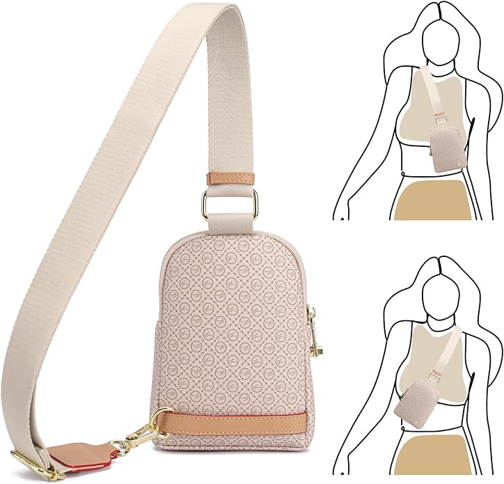 INICAT Anti Theft Crossbody Bag for Women, Small RFID Blocking Sling Purse with Zipper Lock for Travel, Vegan Leather