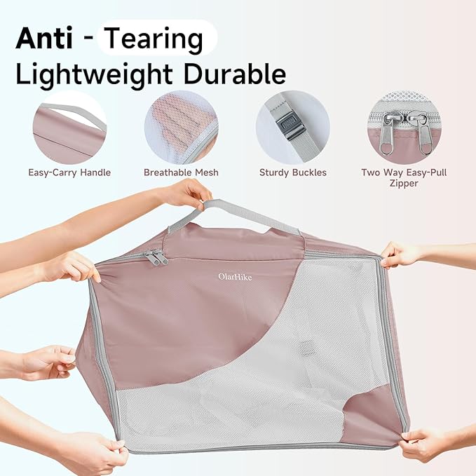 11 Set /9 Set Packing Cubes for Travel,Gifts for Women Mom Kids,TSA Approved Bags for Makeup, Cosmetic, Toiletry,Organizers for Suitcase Carry On,Cruise Essentials Airplane Accessories,Light Coral Red