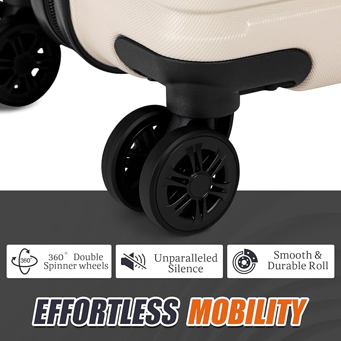 Luggage Sets 5 Piece Suitcases with Wheels, Suitcase Set ABS Hard Case Luggage with Spinner Wheels Durable Travel Luggage