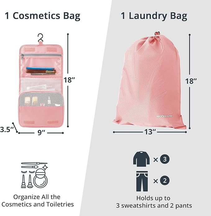 Compression Packing Cubes 8 Set, Compressible Space-Saving Packing Cubes for Travel - Compression Bags, Luggage Organizer, Travel Essentials for Women, Beige