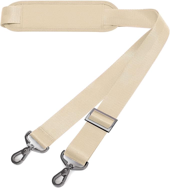 MOSISO 56 inch Shoulder Strap, Adjustable Thick Soft Universal Replacement Non-Slip Fit Padded with Metal Swivel Hooks for Laptop Shoulder Bag/Laptop Messenger Bag/Crossbody Bag, Khaki