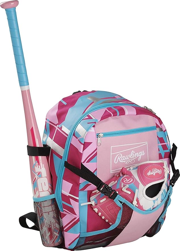 Rawlings | REMIX Backpack Equipment Bag | T-Ball & Youth Baseball / Softball | Pink