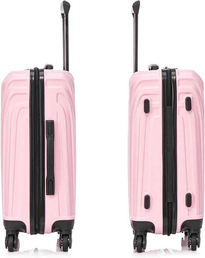 InUSA VASTY Luggage with Spinner Wheels | Durable Lightweight Hardshell Suitcase Travel Bag with Handle and Trolley 20-Inch Carry On Small Luggage | Pink