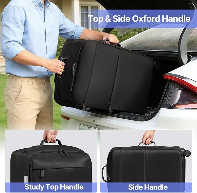 Carry On Luggage, Softside Suitcases with Spinner Wheels, Lightweight Carry-on Suitcase with TSA Lock for Women and Men, Large Luggage for Travel Business Trip (Black, 2-Piece Set 21/25)