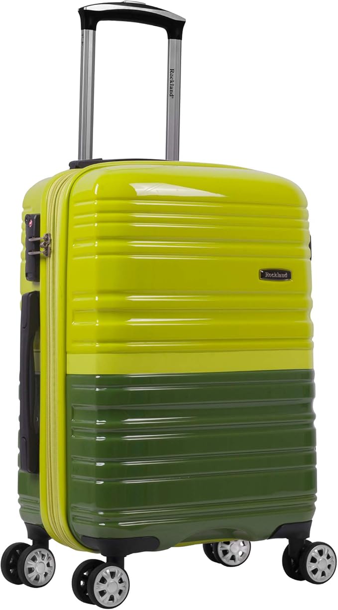 Rockland Melbourne Hardside Expandable Spinner Wheel Luggage, Two Tone Green, 2-Piece Set (20/28) (F225-2TONEGREEN)