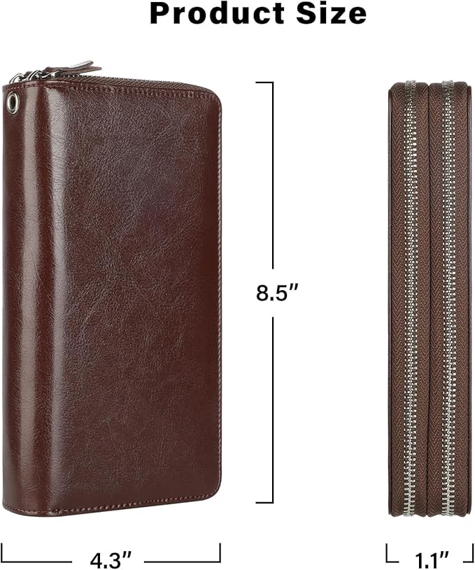 Lavemi Small Compact Women Wallet RFID Blocking Genuine Leather Bifold Purse with ID Windows