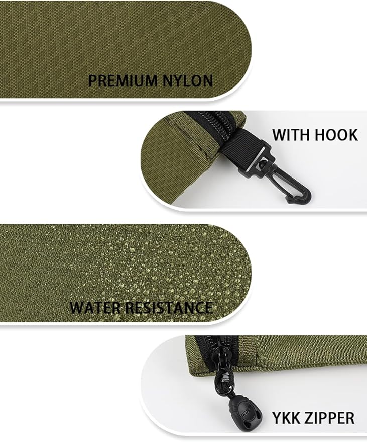 GOX Small Toiletry Bag for Men Bulk Cosmetic Bag Dopp Kit Carry On Zipper Pouch Organization Nylon Small Packing Sack Waterproof (Dark Green)