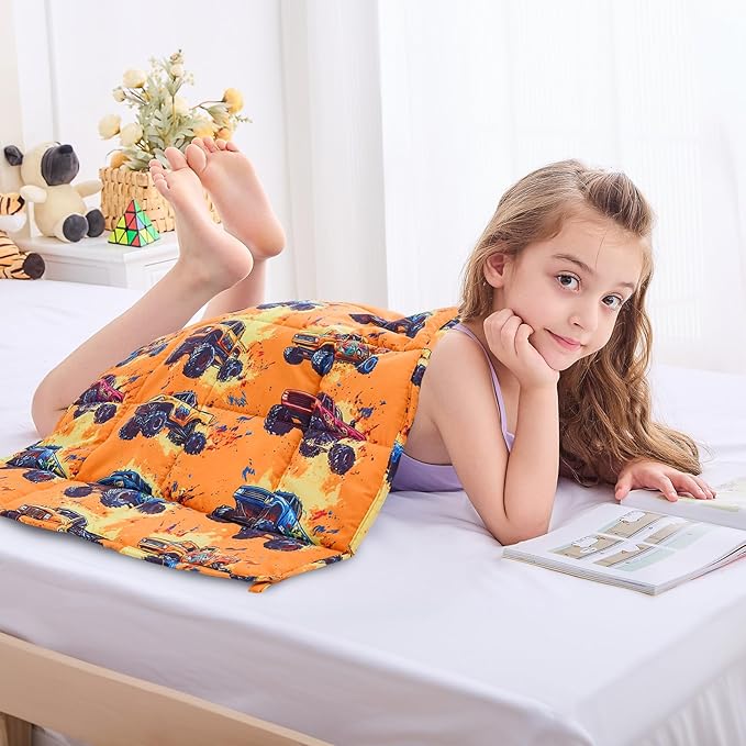 yescool Weighted Lap Blanket 2 Pounds Cooling Weighted Lap Pad, Truck Car Small Weighted Blanket, Weighted Throw Blanket for Travel Indoor Outdoor, 20"x30"