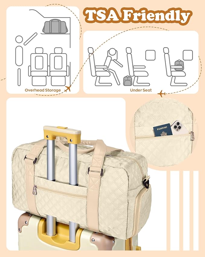 Gifts for Female Women Girls, Initial Travel Duffel Bag, Gym Bag, Personalized Weekender Bag, Friend Wedding Girlfriend Birthday Gifts for Teen Girls, Graduation Gifts