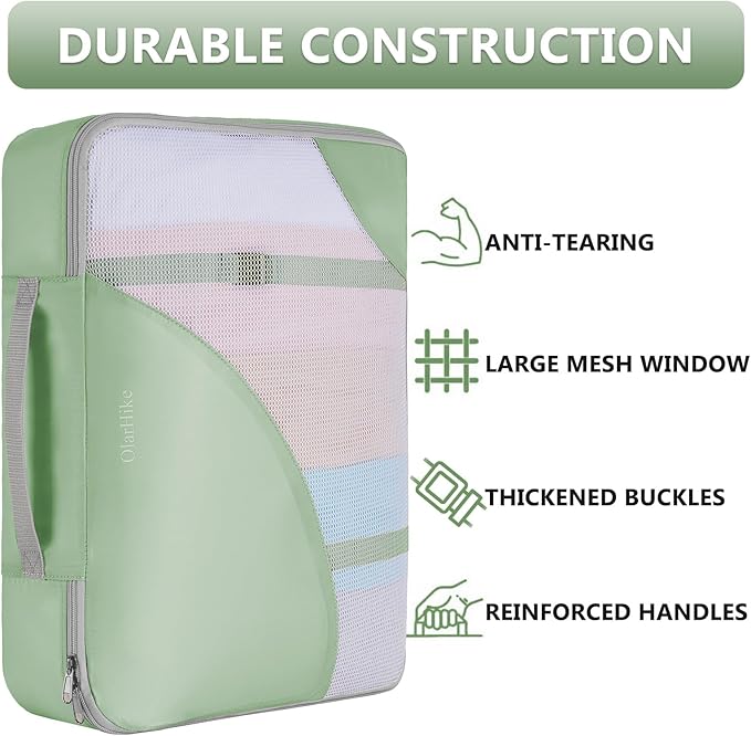 8 Set Packing Cubes for Travel, Gifts for Women Mom,Anti-Tearing Suitcase Organizer for Luggage with Shoe & Hanging Toiletry Bag,OlarHike Vacation Essentials & Accessories for Cruise Ship