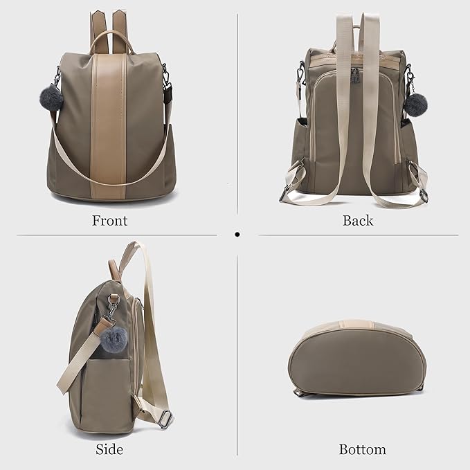 PINCNEL Women Backpack Purse Waterproof Nylon Anti-theft Rucksack Lightweight Shoulder Bag