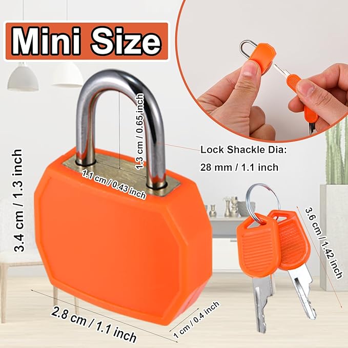 smilixin 12 PCS Suitcase Locks with Keys,Small Luggage Padlocks Metal Padlock with Key,Multicolor Lock Luggage Locks Mini Keyed Padlock for Backpack Boxes Laptop Bag School Gym Locker,28 mm,6 Colors