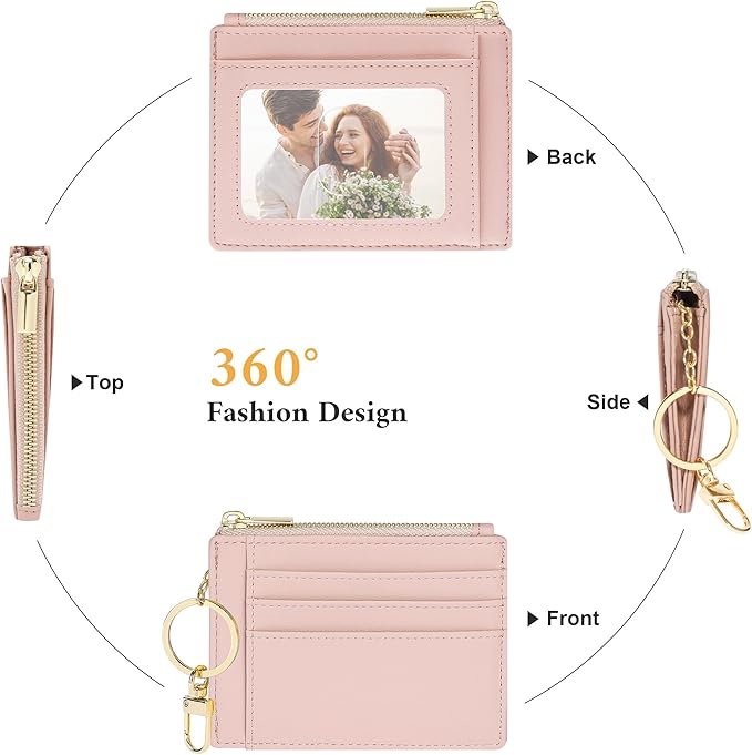 Sodsay Card Case Slim Front Pocket Wallet for Women Credit Card Holder with Keychain | Slim, Front Pocket, Credit Card Holder, with Keychain