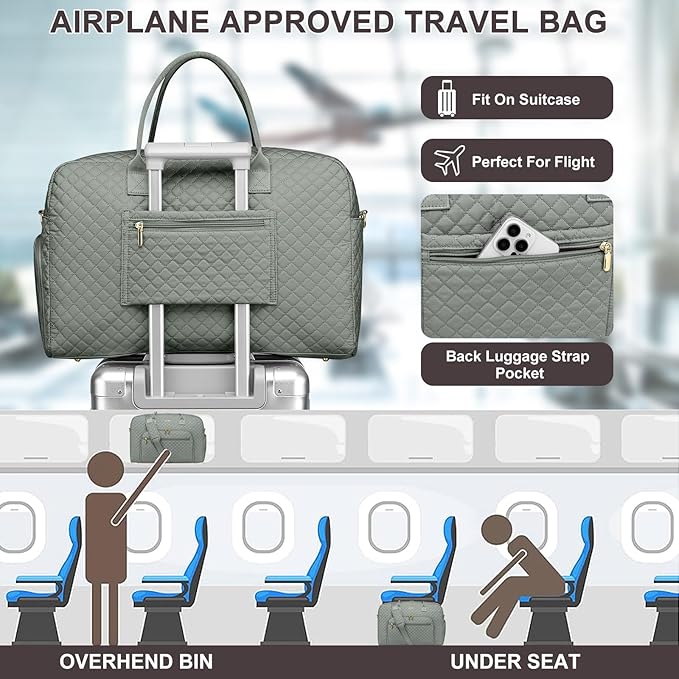 Travel Duffle Weekender Bags for Women - Weekend Bag Women with Shoe Compartment Carry On Overnight Bag with Toiletry Bag Duffel Bags Wet Pocket for Gym Hospital Bags for Labor and Delivery