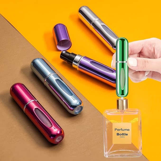 Yamadura Portable Mini Refillable Perfume Atomizer Bottle Spray, Atomizer Perfume Bottle, Scent Pump Case, Perfume Atomizer Travel (5ml, 4 Pack)