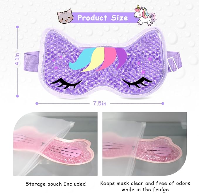 2PCS Cooling Eye Mask Gel Eye Mask, Reusable Hot Cold Therapy Cold Eye Mask for Post Surgery, Puffiness, Dark Circles, Eye Bags, Dry Eyes