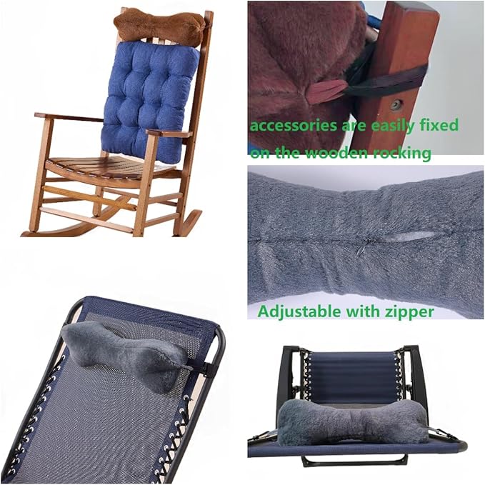 Couch Neck Pillows Adjustable Cotton Headrest Pillows for Recliner Chairs, Pain Relief Neck Support Pillow for Travel Home Sofa Armchair with Zipper Cover(Dark Brown)