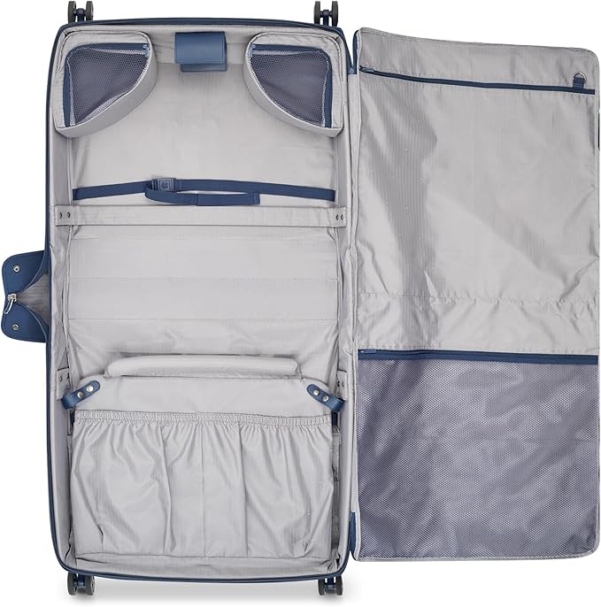 DELSEY PARIS Helium DLX Rolling Garment Bag with Spinner Wheels, Navy Blue