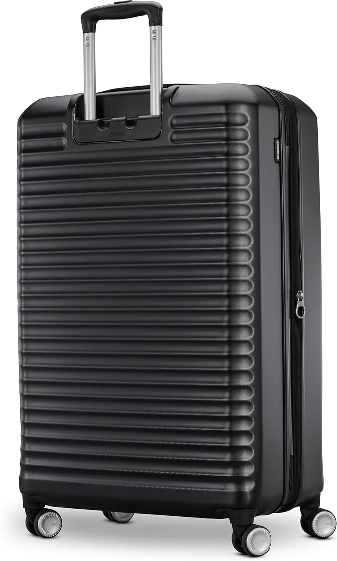 American Tourister Stratum 3.0 Large 28-Inch Spinner, Airline Approved, Durable Hardside Luggage, Expands 1.5", RightHeight™ Adjustable Handle, Black