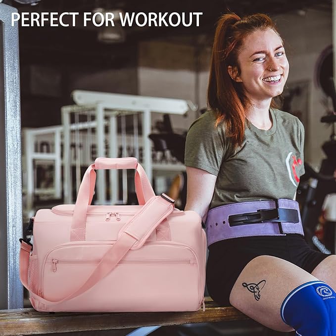 Gym Bag for Men Women, Sports Duffle Bags with Wet Pocket & Shoes Compartment, Water Resistant Overnight Duffel Bag