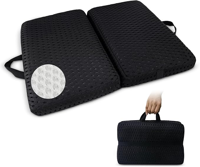 Esme L&H Portable Seat Cushion, Breathable 3D Fabric Foldable Seat Cushion for Stadium Bleachers/Airplane Travel; Soft, Thick & Ligheweight; Versatile Cushions for Bleachers, Flights, Camping, Office