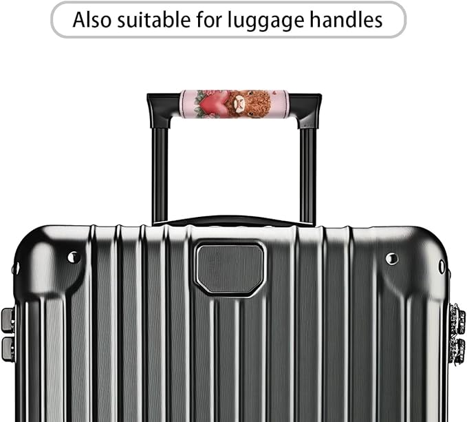 BIGCARJOB Love Flower Cow Luggage Handle Wrap Set for Suitcase 2 Pieces Suitcase Identifier Protective Cover Trolley Case Grip Travel Luggage Accessories Door Handle