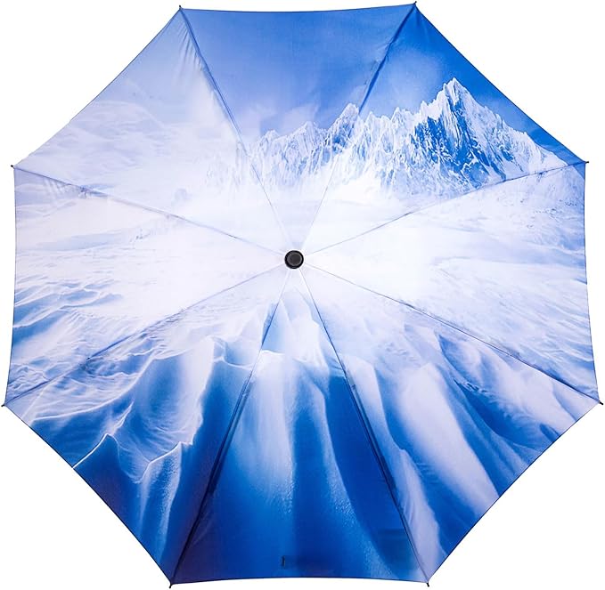 LANBRELLA Compact Reverse Folding Umbrella Auto Windproof Travel Umbrella