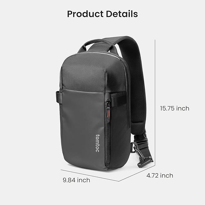 tomtoc 7L Sling Backpack Crossbody Bag for Men Women, EDC Daypack Chest Shoulder bag for 14-inch MacBook Pro M5 Pro/Max, 13" MacBook Air/Neo, 13" iPad Air M4/Pro M5, Organized, Daily Use, Work, Travel