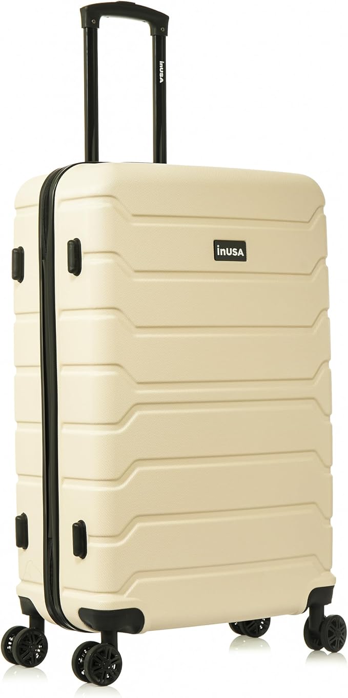 InUSA TREND Luggage with Spinner Wheels | Durable Lightweight Hardside Suitcase, Travel bag with Handle and Trolley, 28-Inch Large Checked luggage | Sand