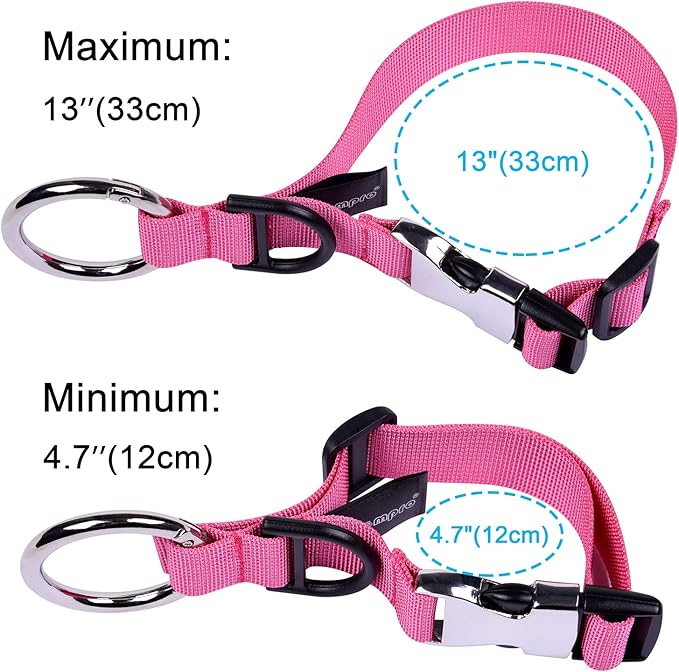 Wisdompro Jacket Gripper Strap, Add a Bag Luggage Straps Baggage Suitcase Belts Travel Accessories with Hook and D-Ring - Make Your Hands Free, Easy to Carry Your Extra Bags - Hot Pink
