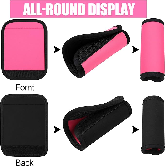 6 Pack Luggage Handle Wrap, Luggage Handle Wraps for Suitcase, Pink Luggage Tags, Suitcase Tags identifiers for Travel Accessories
