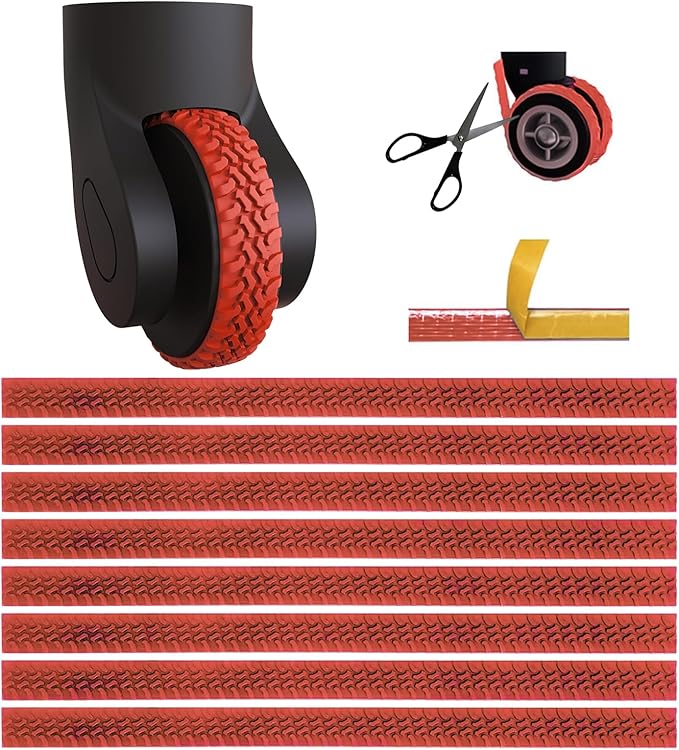 8Pcs Silicone Luggage Cover Protector, Suitcase Wheel Covers, Silent Protection Suitcase Wheel Protection Covers,Essential Travel Accessories(Red,Y)