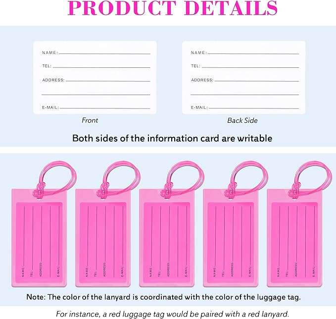 30 Pack Luggage Tags for Suitcases, Airplane Travel Essentials for Flying, International Travel Must Haves, and Luggage Accessories by Sodsay