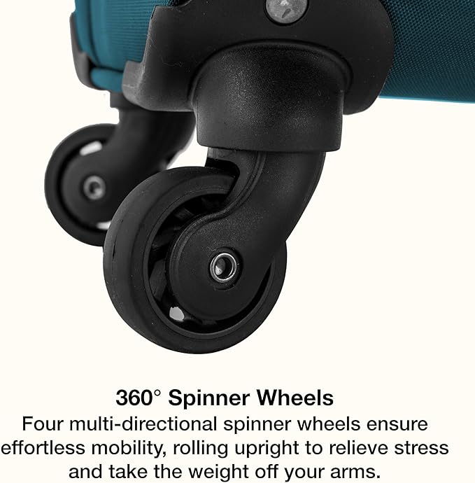 U.S. Traveler Anzio Softside Expandable Luggage with Spinner Wheels, Teal, 2-Piece Set (22/30)