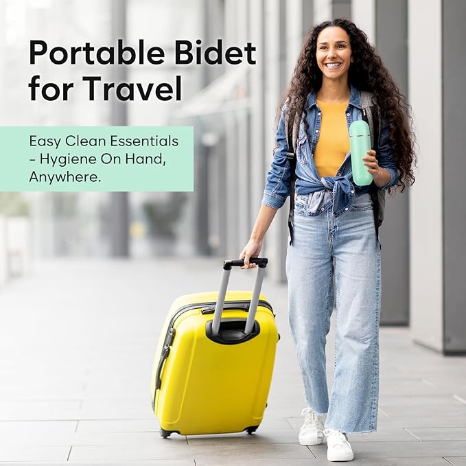 Easy@Home Portable Bidet for Travel: Peri Bottle for Postpartum Care - Handheld Sprayer for Women & Men | 380ml(12.8oz) Large Personal Hygiene Cleaning Bottle | BPA-Free | EPB-01 Green