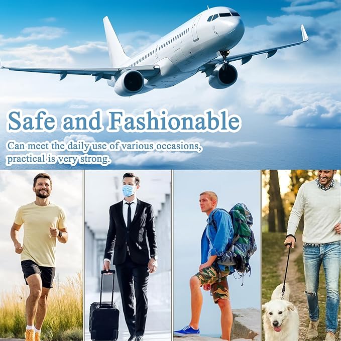Money Belt, 2 Pcs Security Belt for Travel for Men Hidden Anti-Theft Nylon for Business Trip Jogging Outdoor Working Gift for Fathers Dad Men Boyfriend (Black,Khaki)