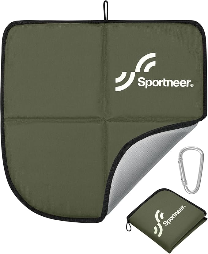 Sportneer Sitting Pad: Lightweight Waterproof Folding Seat Pad for Backpacking, 15.75'' x 15.75'' Portable Camping Seat Mat for Hiking, Picnics Beach & Outdoor Use, 0.13lbs