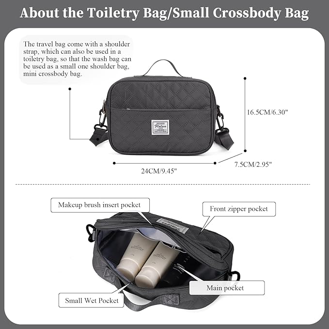 SYCNB Travel Duffel Bag for Women, Gym/Weekender/Carry-On Bags with Toiletry Bag & Adjustable Strap,Personal Item Bags