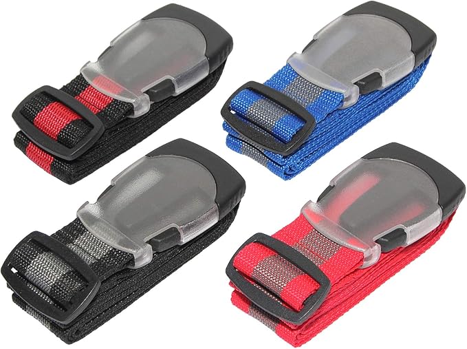 Vigorport Utility Straps Quick Release Nylon Backpack Accessory Bag Strap,Adjustable for Hiking,Travel,Outdoor Sports-4 Pack (Multicolor, 1¾"W-72 L)