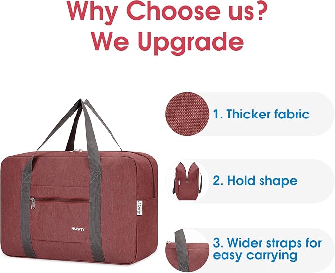 For Spirit Airlines Personal Item Bag 18x14x8 Foldable Travel Duffel Bag Tote Carry on Luggage Duffle Overnight for Women and Men