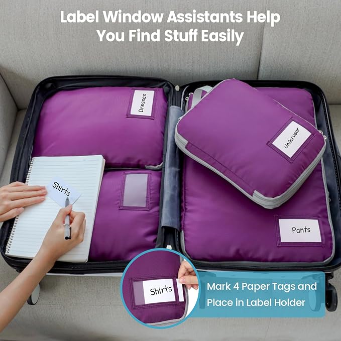 Cambond Compression Packing Cubes for Travel - Lightweight Expandable Travel Bags Luggage Organizers Travel Essentials Compression Cubes for Travel Space Saver for Carry on Suitcases Organizer