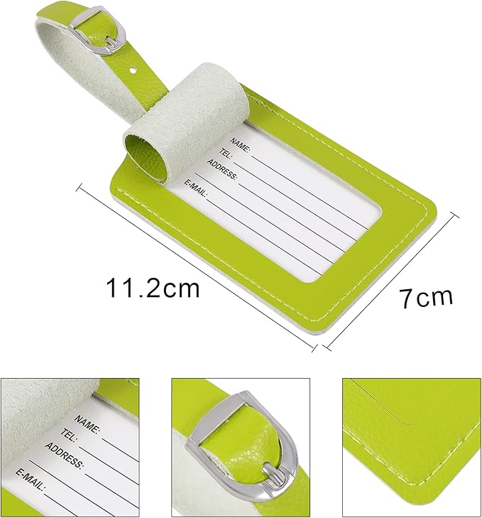 Luggage Tags, Leather Personalized Suitcase Tag Set Luggage id Tags Labels Travel Accessories