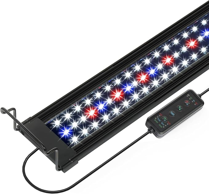20 Inch Aquarium LED Light with Timer, 24/7 Cycle, 5 Dimmable Brightness, Sunrise/Sunset Simulation for 10/20/30/55 Gallon Fish Tank