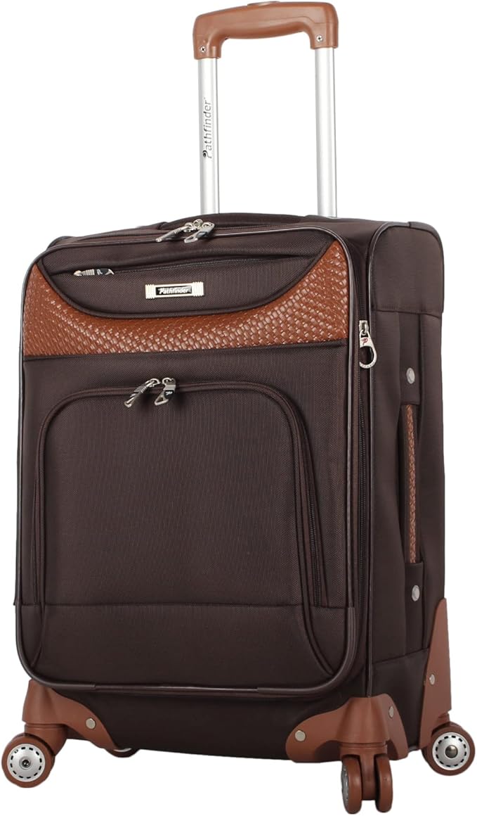 Pathfinder Carry-On Luggage with Spinner Wheels Softside Expandable 20-In Suitcase