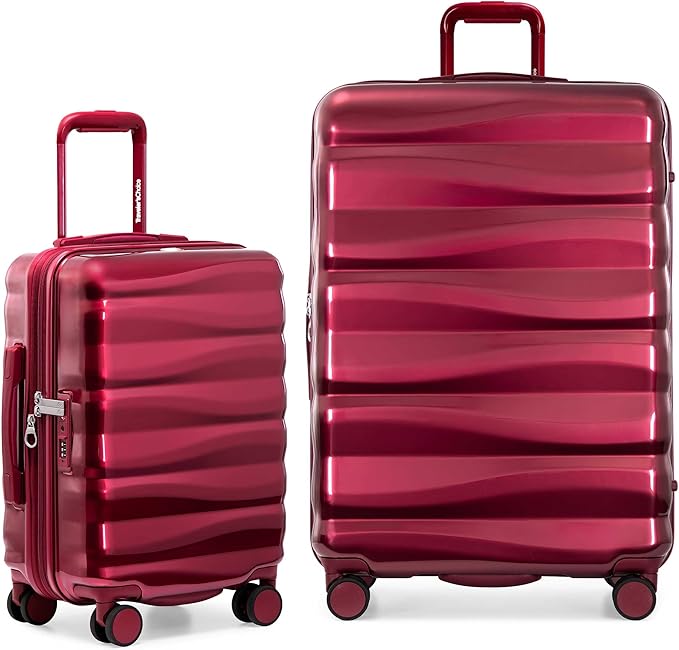Traveler's Choice Edinburgh II Hardside Spinner Luggage, TSA Lock, Red, 2 Piece Set (21/29)