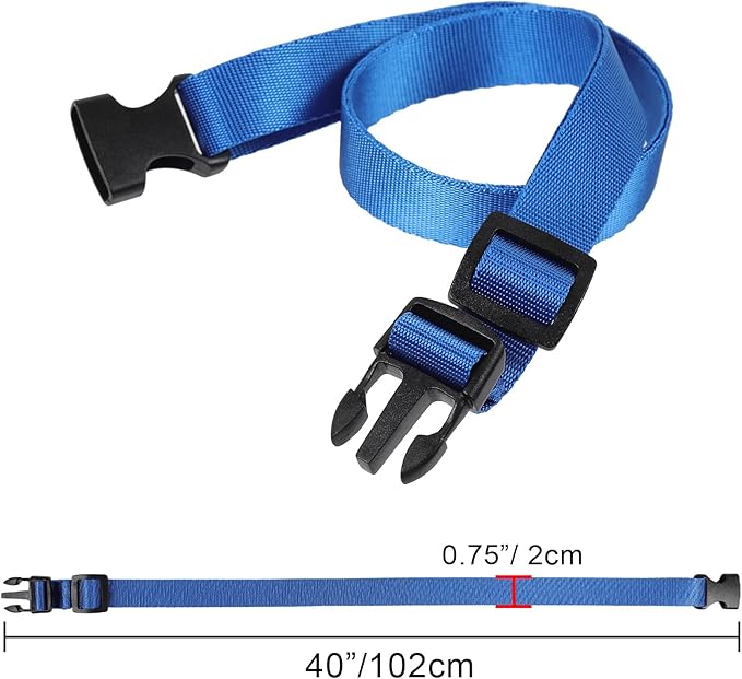 Vigorport Utility Straps Quick Release Nylon Backpack Accessory Bag Strap,Adjustable for Hiking,Travel,Outdoor Sports-4 Pack (Blue, 0.75" W-40 L)
