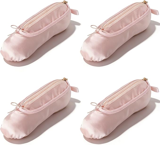Ballet Slipper Pouch Dance Recital Gifts for Teen Ballerina Shoe Makeup Bag Dancer Accessories Teacher Gifts Set (Pink 4)