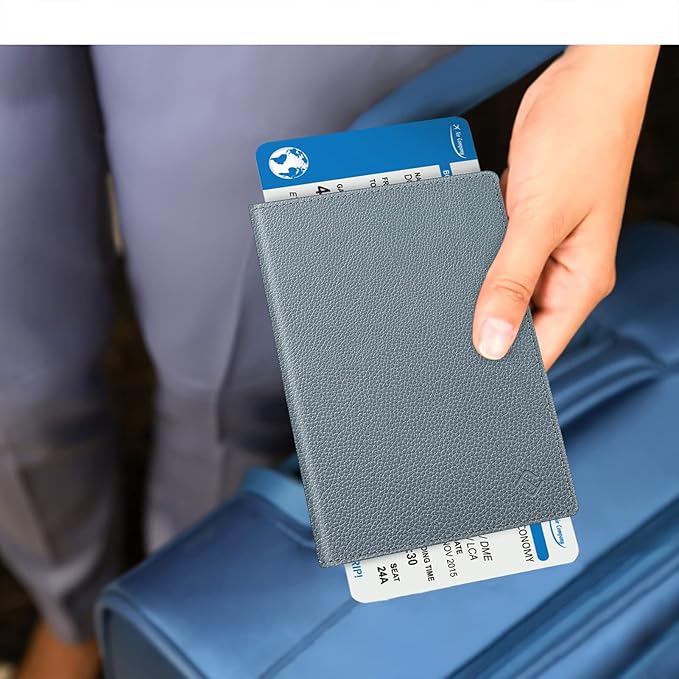 FINTIE Passport Holder, Slim Travel Wallet RFID Blocking Card Case Cover Passport Cover Protector Essentials with Credit Card Slots for Women/Men | Slim, RFID Blocking, Card Case Cover, Essentials, Credit Card Slots