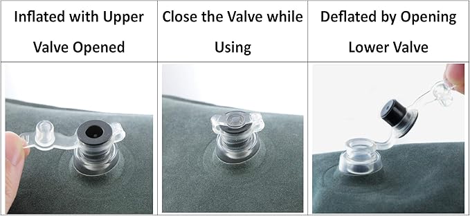 ObboMed HR-7620, New & Handy AIR VALVE for easy inflation/deflation,Heavy duty Inflatable Bed Wedge Pillow with Velour Surface for Sleeping Travel Trip vacation; inflated size M: 24” x 28” x 7.5-1.5”