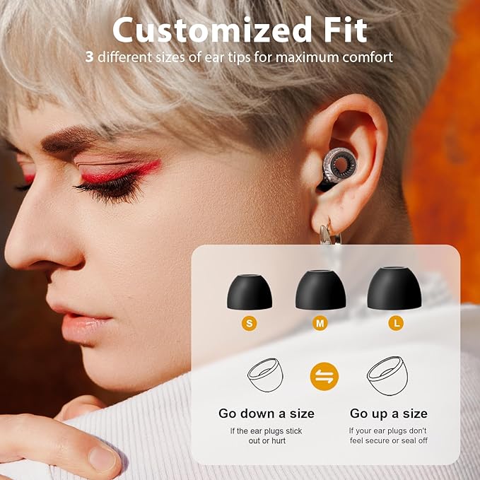 Concert Ear Plugs 2.0, Upgraded High Fidelity Noise Cancelling Ear Plugs, Hearing Protection for Concerts, Musicians, Live Events, Sports & DJs, 20dB Noise Reduction Earplugs (2 Pack)